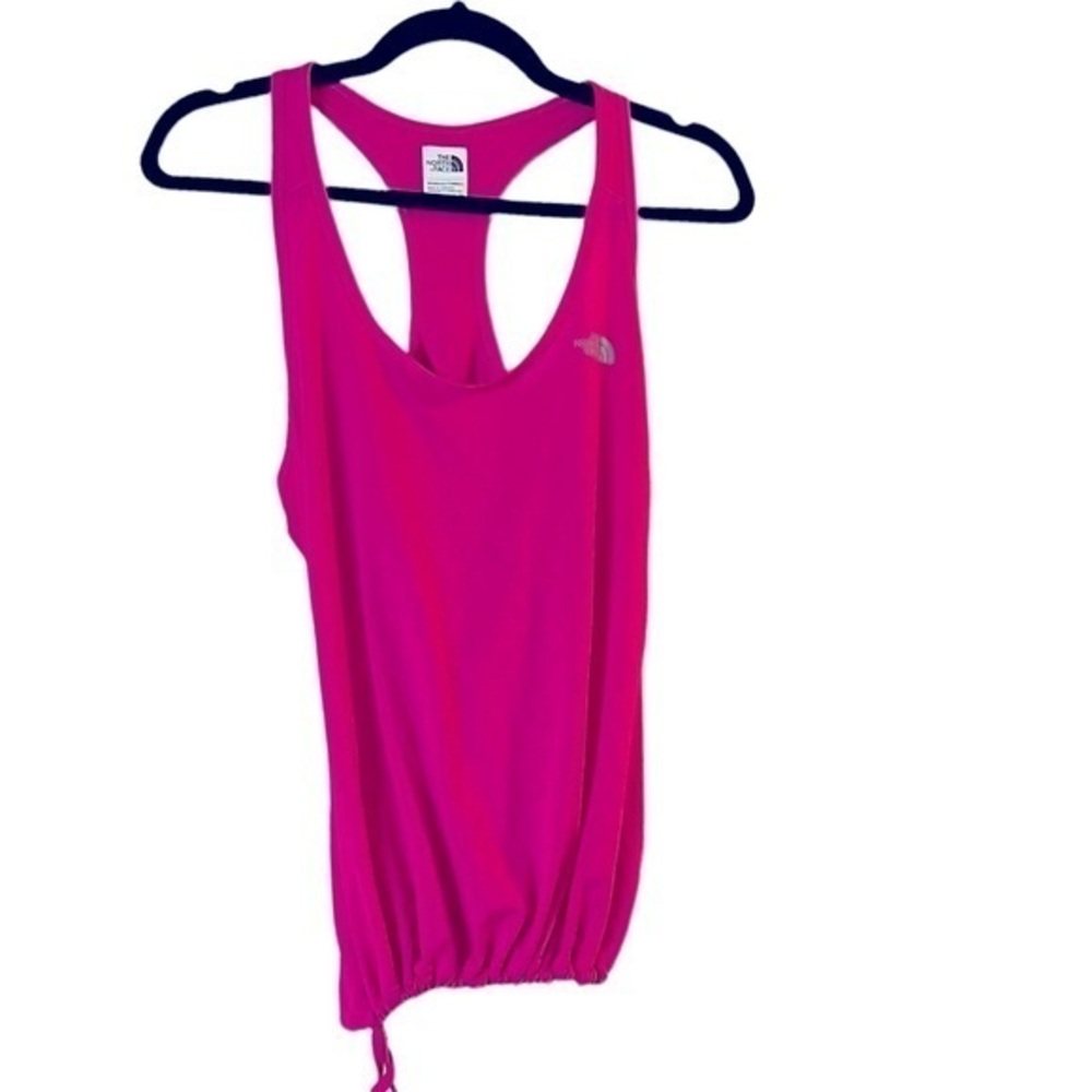 The North Face Textured Pink Racer Back Drawstring Waist Tank Top, L